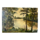 Oil on canvas "By the River", signed