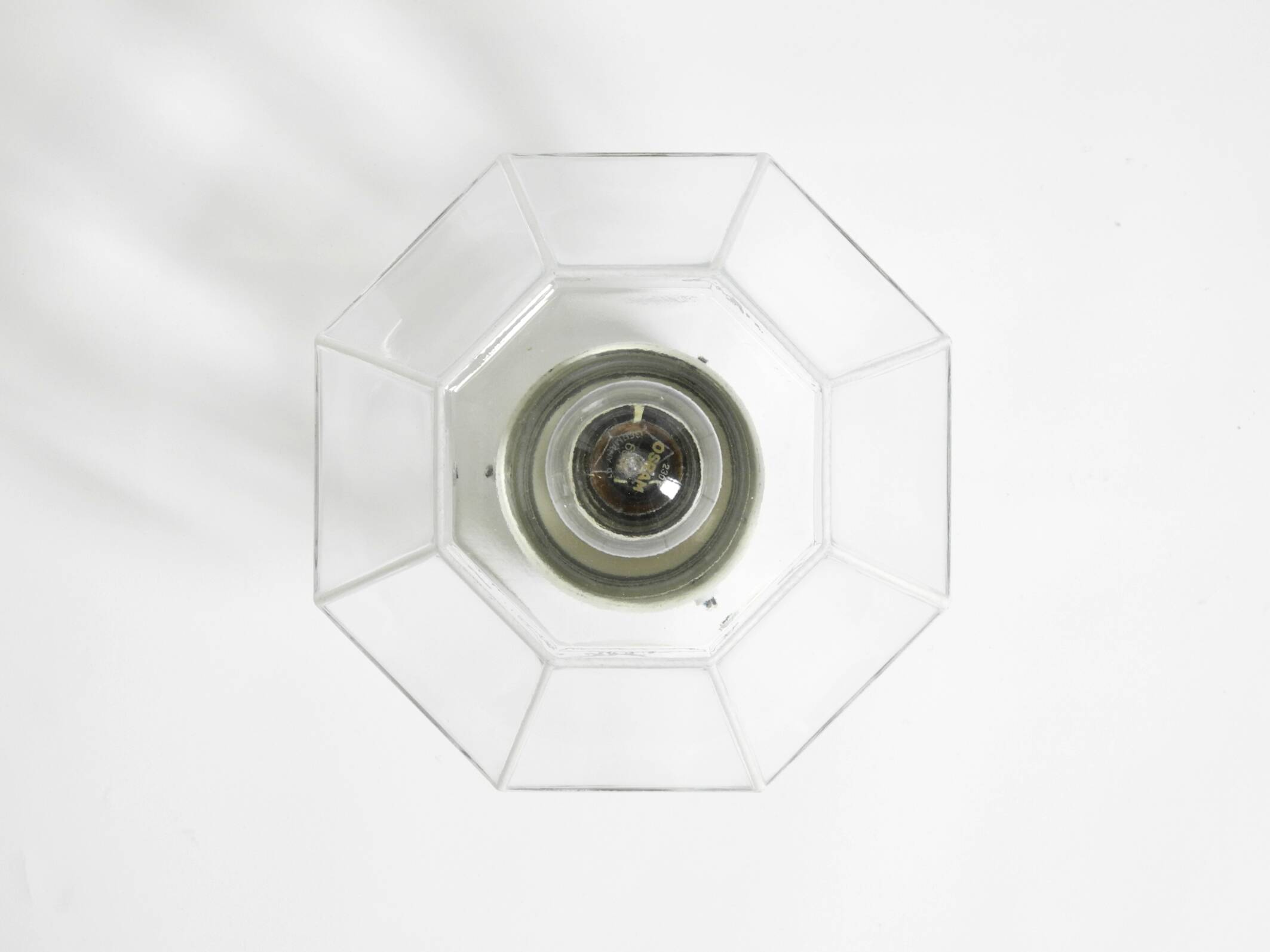 Beautiful 1970s Limburg glass ceiling lamp in octagon shape