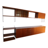 Modular String shelving system Nisse shelf Teak wall shelf 60s