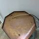 Vintage Octagonal Copper Amber Glass Flush Ceiling Lamp 1960s-70s