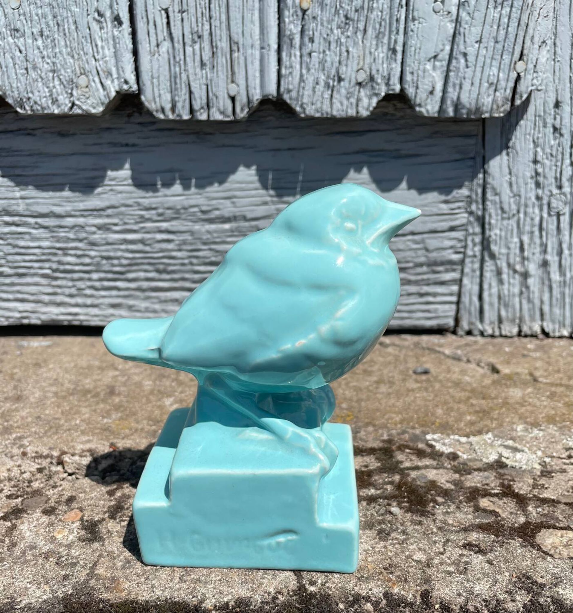 Art deco ceramic bird by st clement signed h. guingot 1930