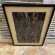 Old Abstract Oil On Paper Signed + Black Wood Frame #B548