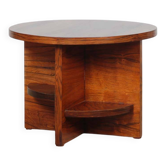 Table basse ronde en noyer et palissandre, XXe siècle