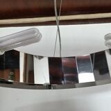 Round pendant light 3 bulbs in chrome metal