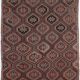 7x11 Kilim Dark Brown Large Area Handwoven Kilim Rug, 218x320 Cm