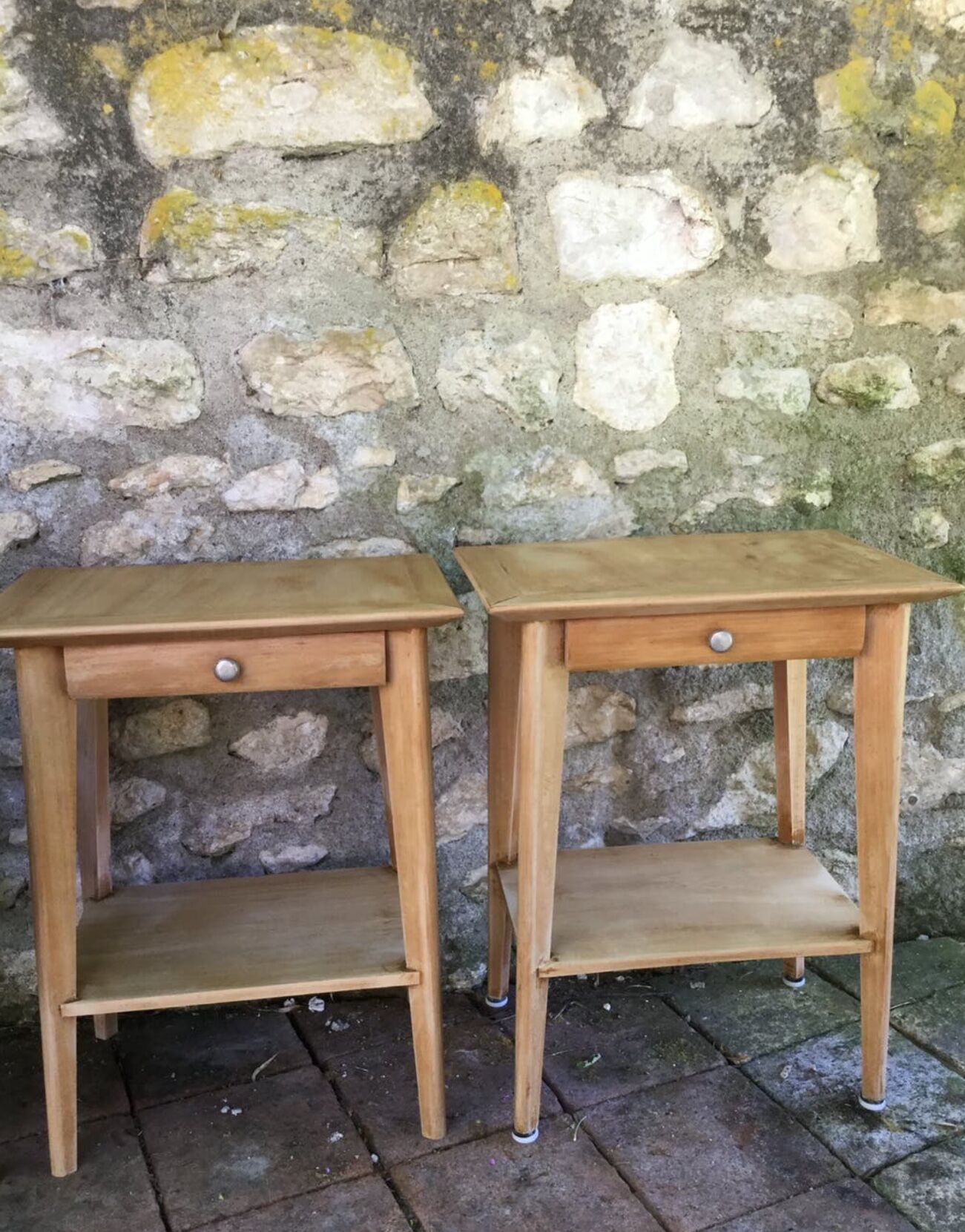 Pair of bedside vintage Scandinavian of the 1960s