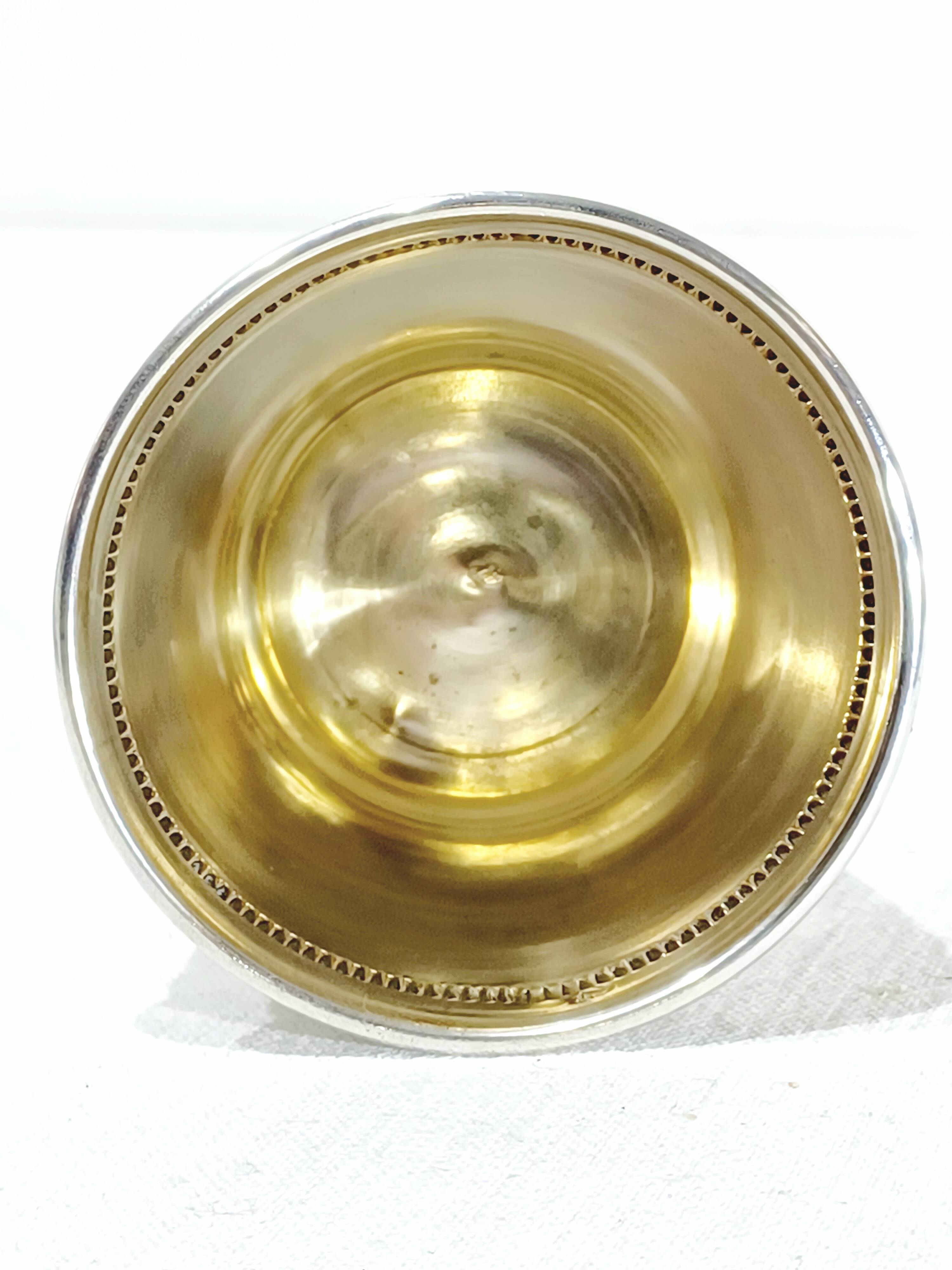 Solid silver cup with gadroon motif