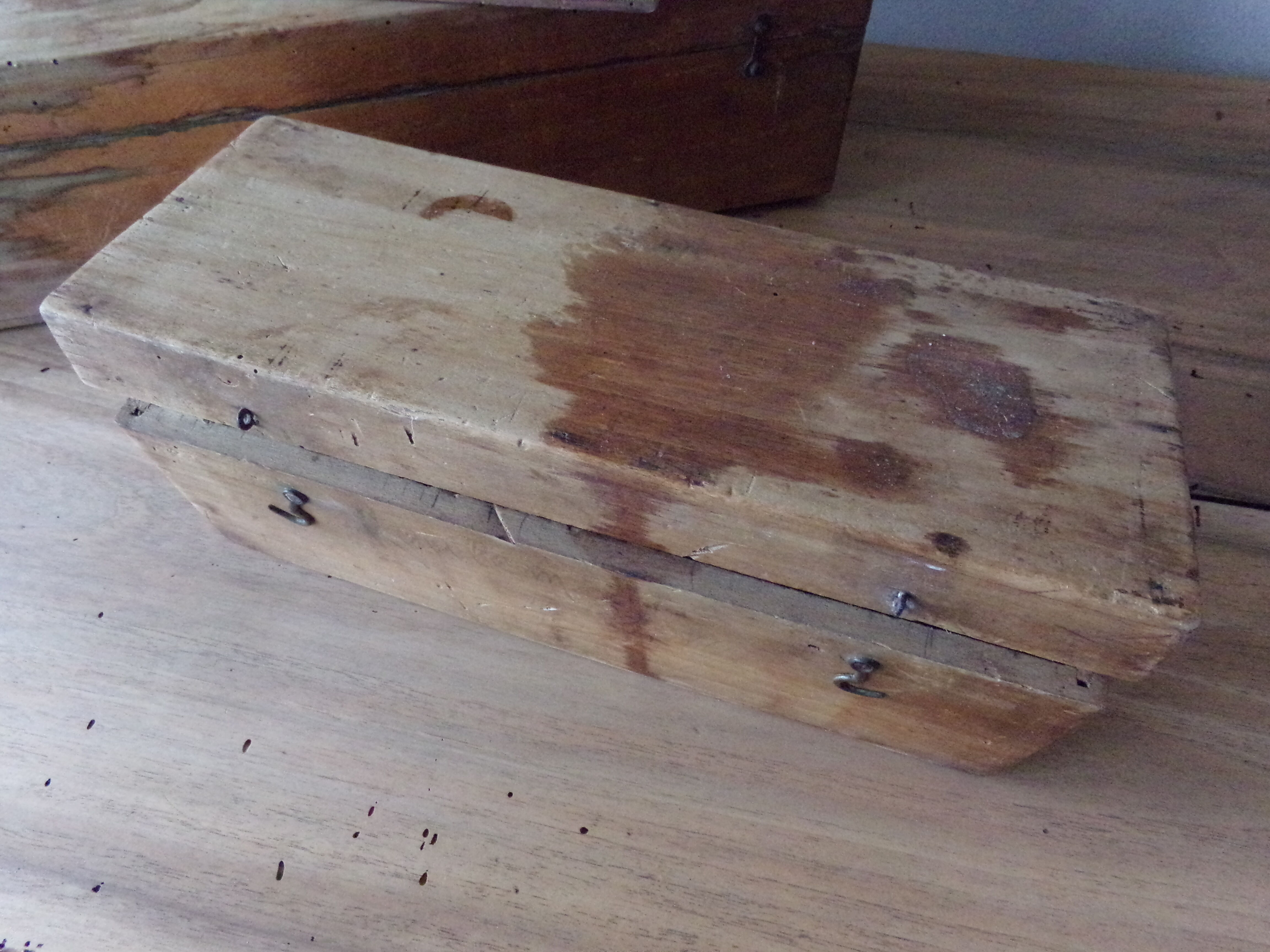 3 old wooden boxes