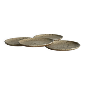 Lot de 4 assiettes en grès moucheté