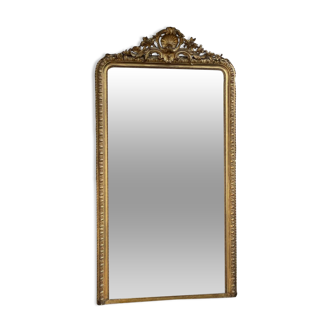 Grand miroir doré à la feuille d’or (233x124)