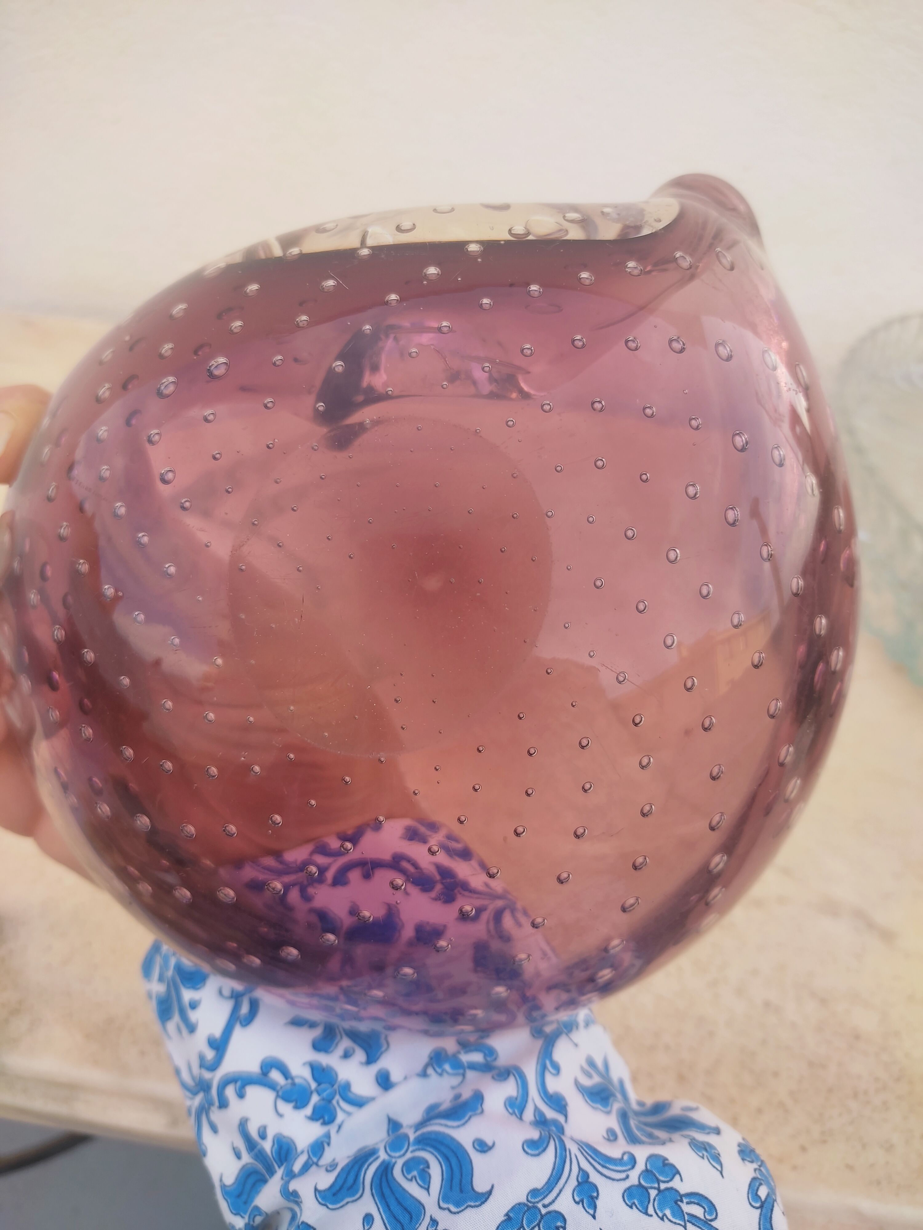 Vacuum amethyst glass pocket by Murano