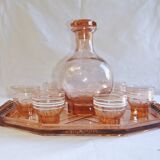 Art Deco liquor service in glass