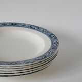 Set of 6 semi-deep plates in terre de fer salins model françois 1st 19th century