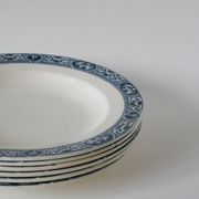 Set of 6 semi-deep plates in terre de fer salins model françois 1st 19th century