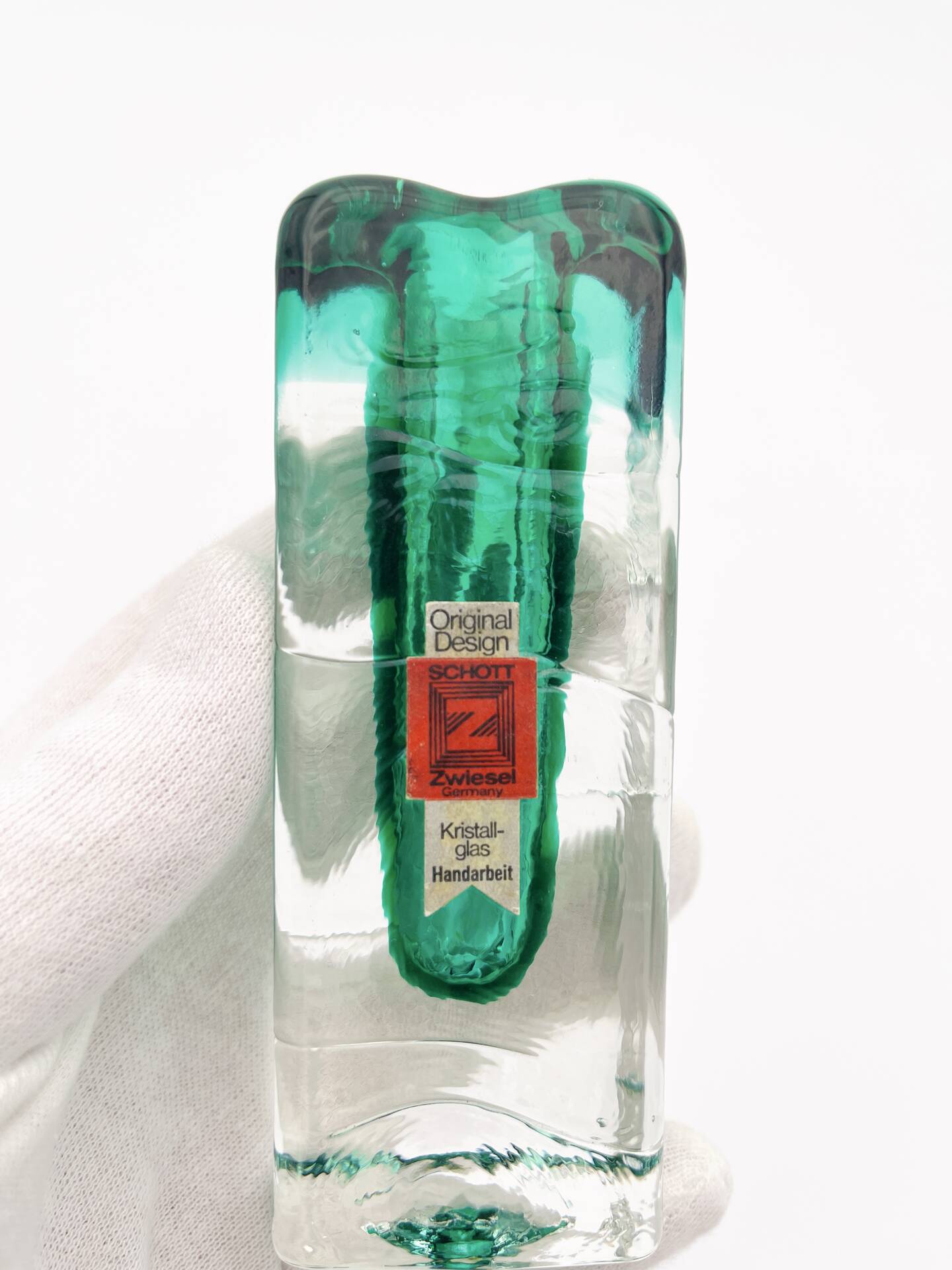 Brutalist Soliflore Vase Schott Zwiesel Crystal Ice Glass 13cm