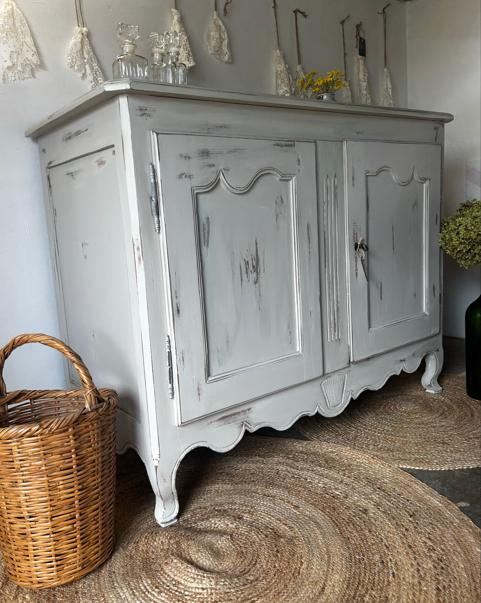 Antique White Patinated Buffet