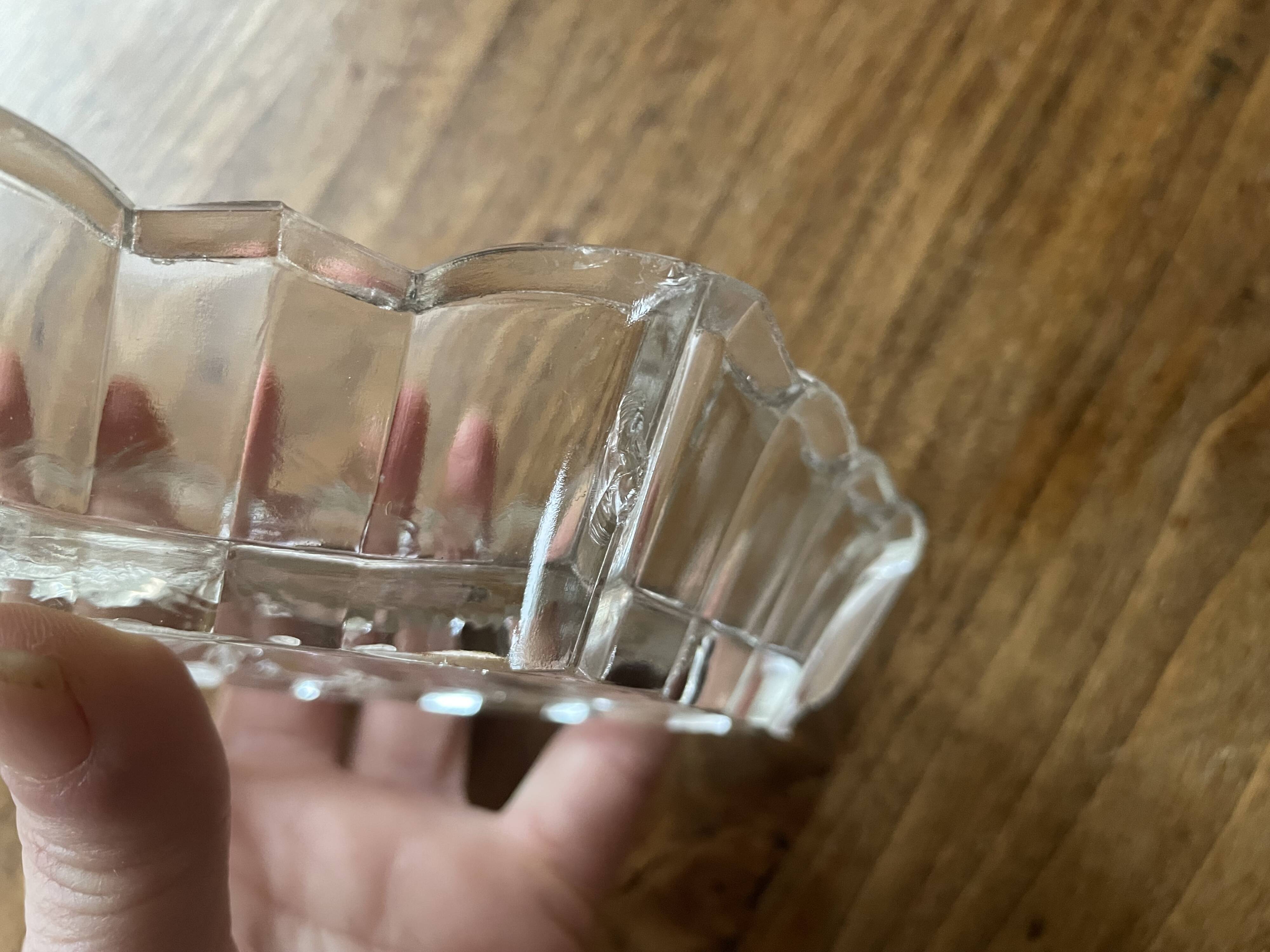 Set of 3 cut glass aperitif bowls - old, vintage