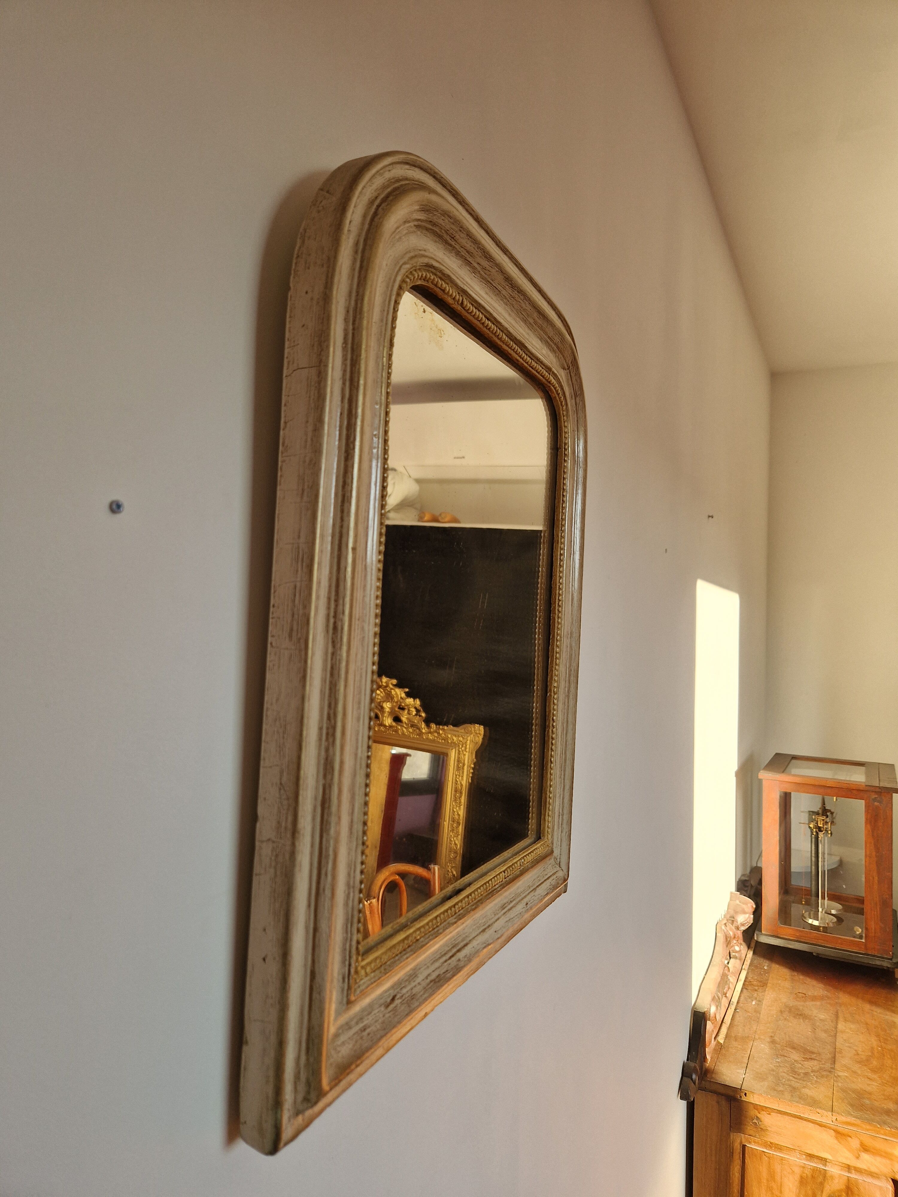 Miroir style Louis Philippe shabby chic 55 x 45 cm