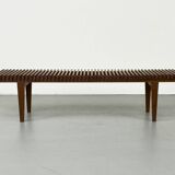 Mid Century Teak Flower Bench, 1960s