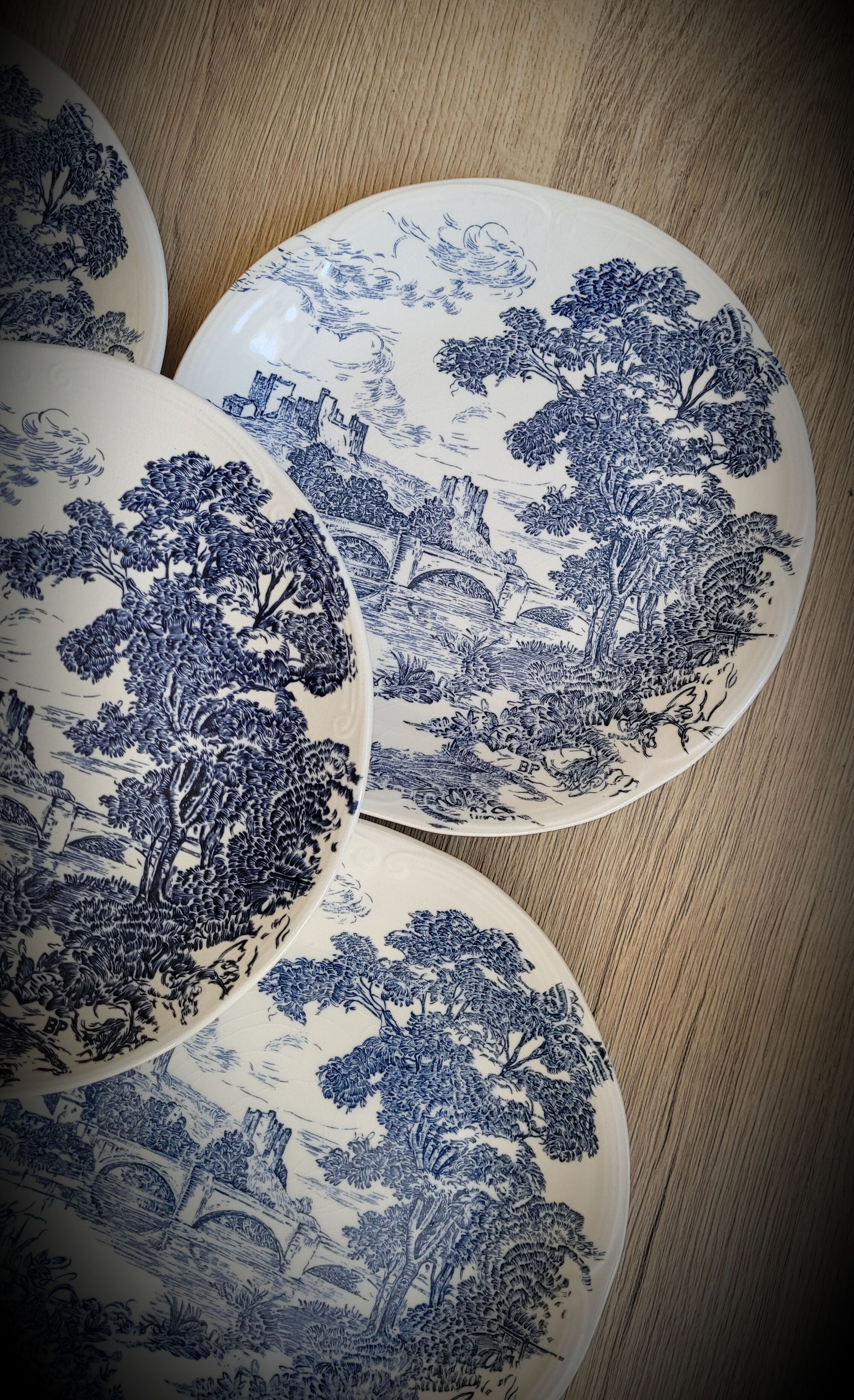 Set 5 flat plates Gien BP