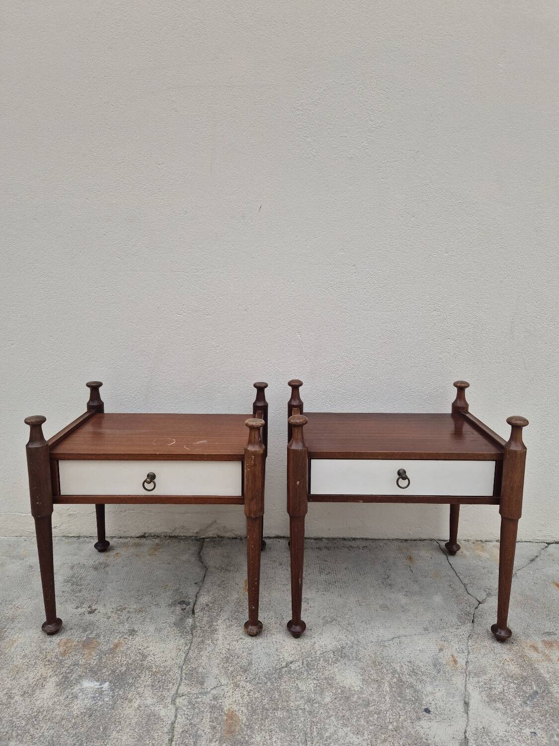 Pair of vintage 1970s Scandinavian style bedside tables