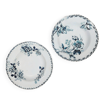 A pair of deep plates made of ironstone.