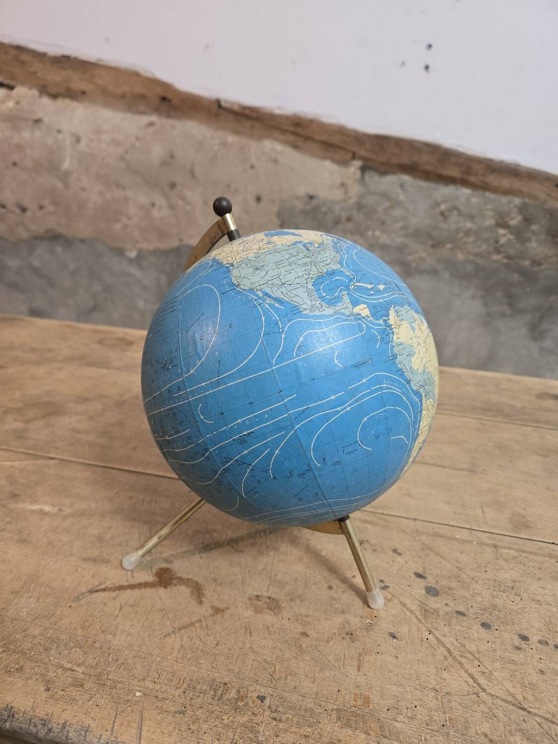 Tripod world map globe