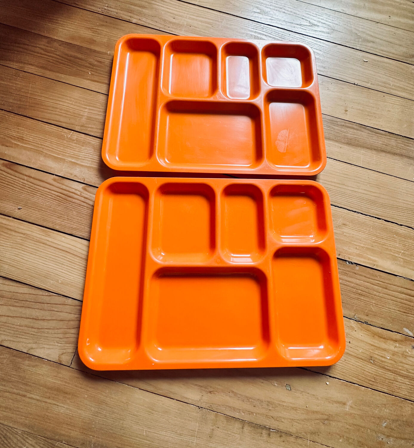 Vintage tray orange meal trays 70