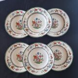 Set of 6 Copeland Spode English porcelain soup plates "Rose de