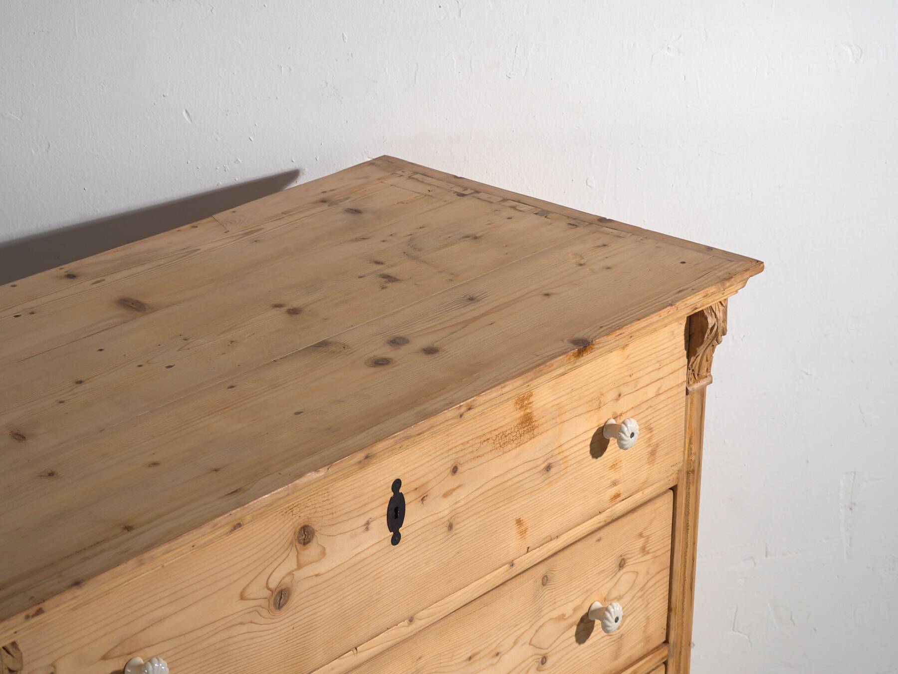 Rustic antique pine commode, Central Europe, around 1900