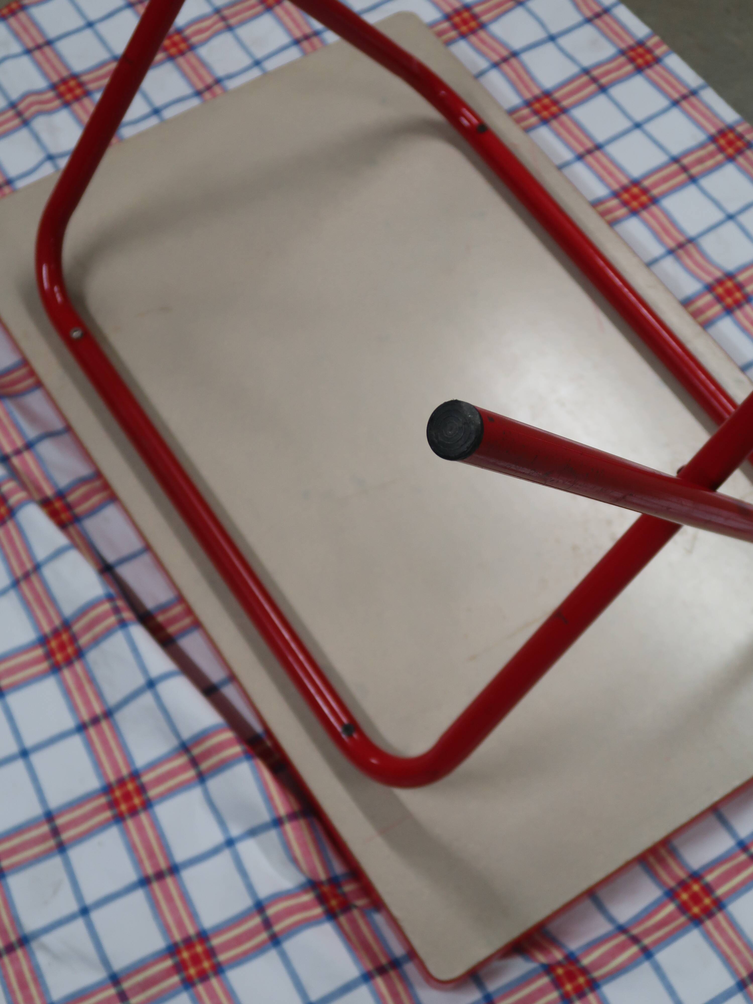 Vintage 80s red fiberglass desk