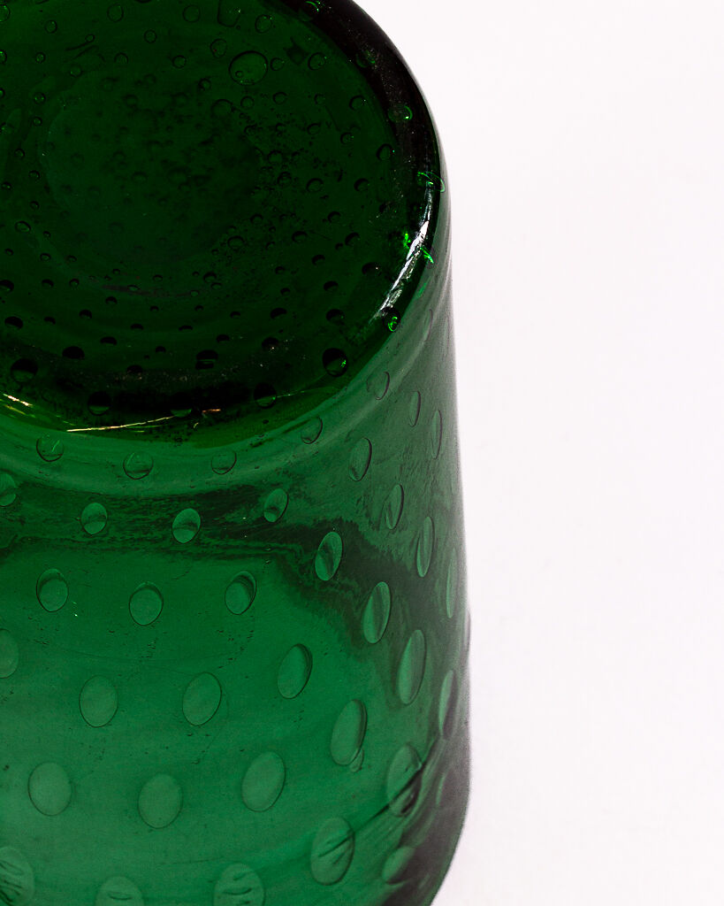 Italian bubbled blown glass vase from Empoli - Mid-20th century