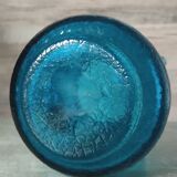 Blue cracked glass pitcher