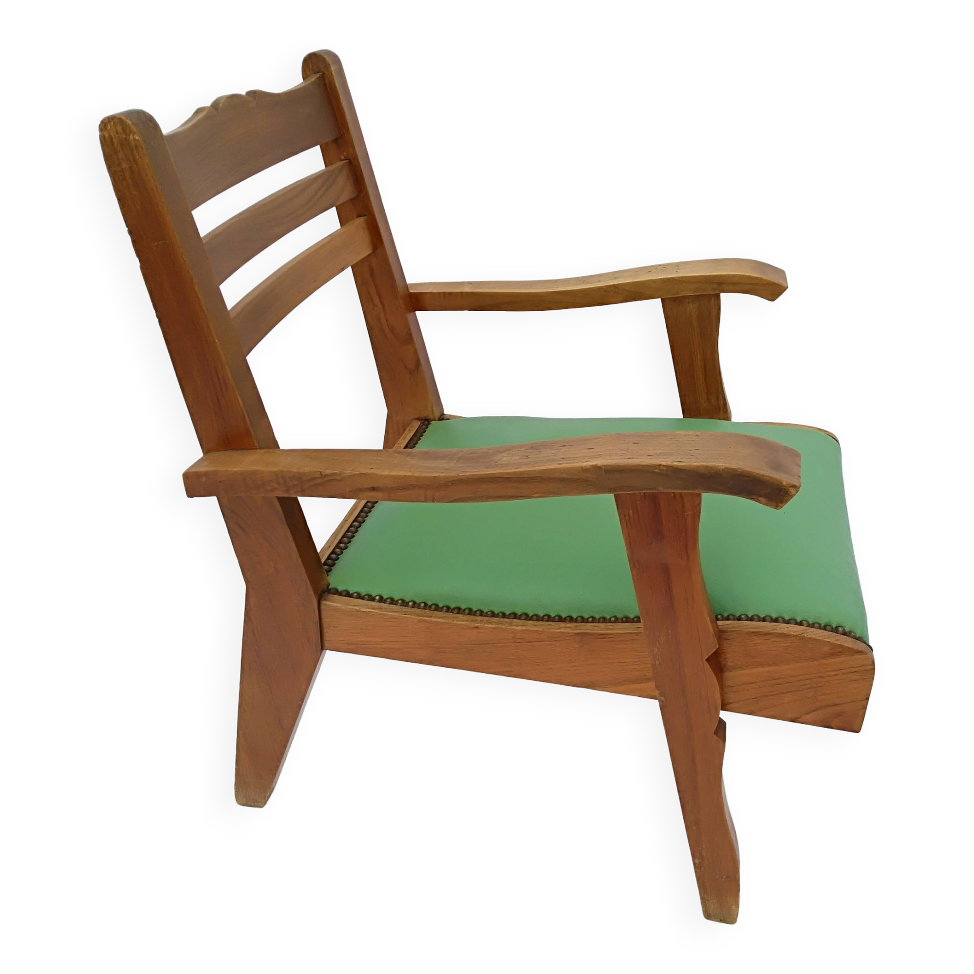 1950s wood and skai armchair