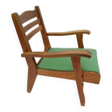 1950s wood and skai armchair