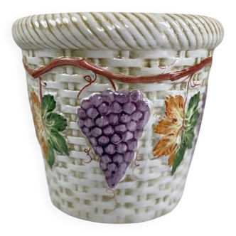 Cache-pot en barbotine «vendanges»