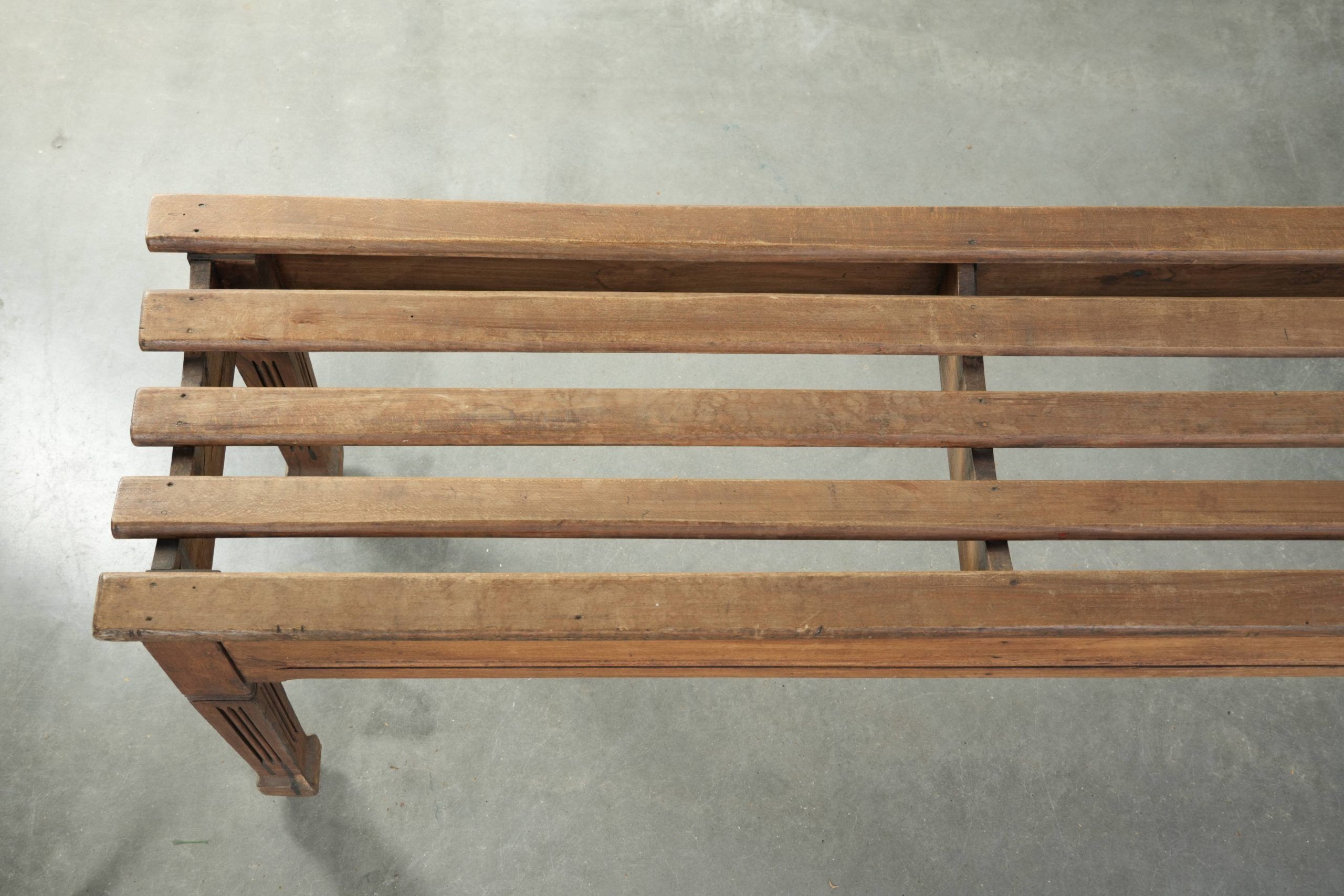 Antique French oak hallway bench/dining table bench from the 19th century