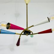 Arredoluce Sputnik brass chandelier 1950s