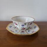 Limoges Porcelain Cup with Decor of Barbel Fish and Roses