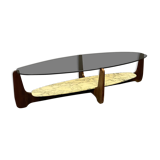 Coffee table wood and marble Hugues Poignant