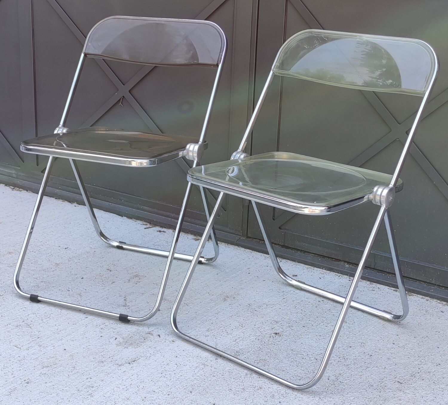Pair of folding chairs giancario Piretti for Castelli