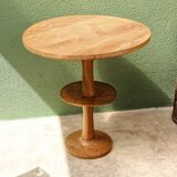 Turned wooden pedestal table