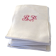Lot de 14 serviettes blanches et anciennes avec initiales rouges
