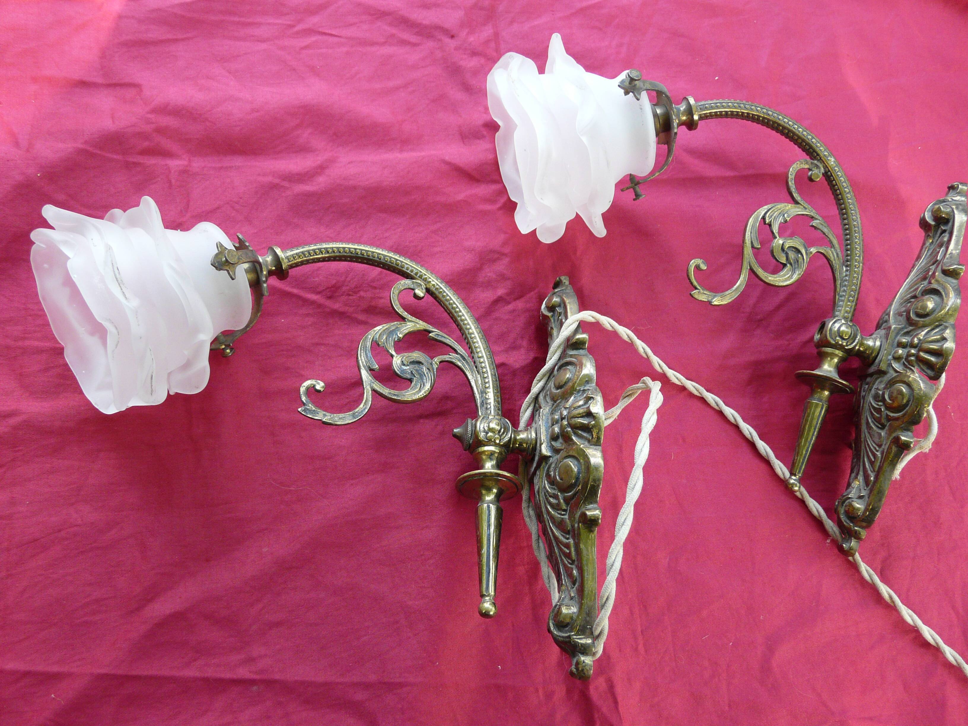 old pair of Napoleon III bronze wall sconces