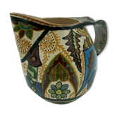 Pitcher Paul Fouillen faience de Quimper decor geometrique sign