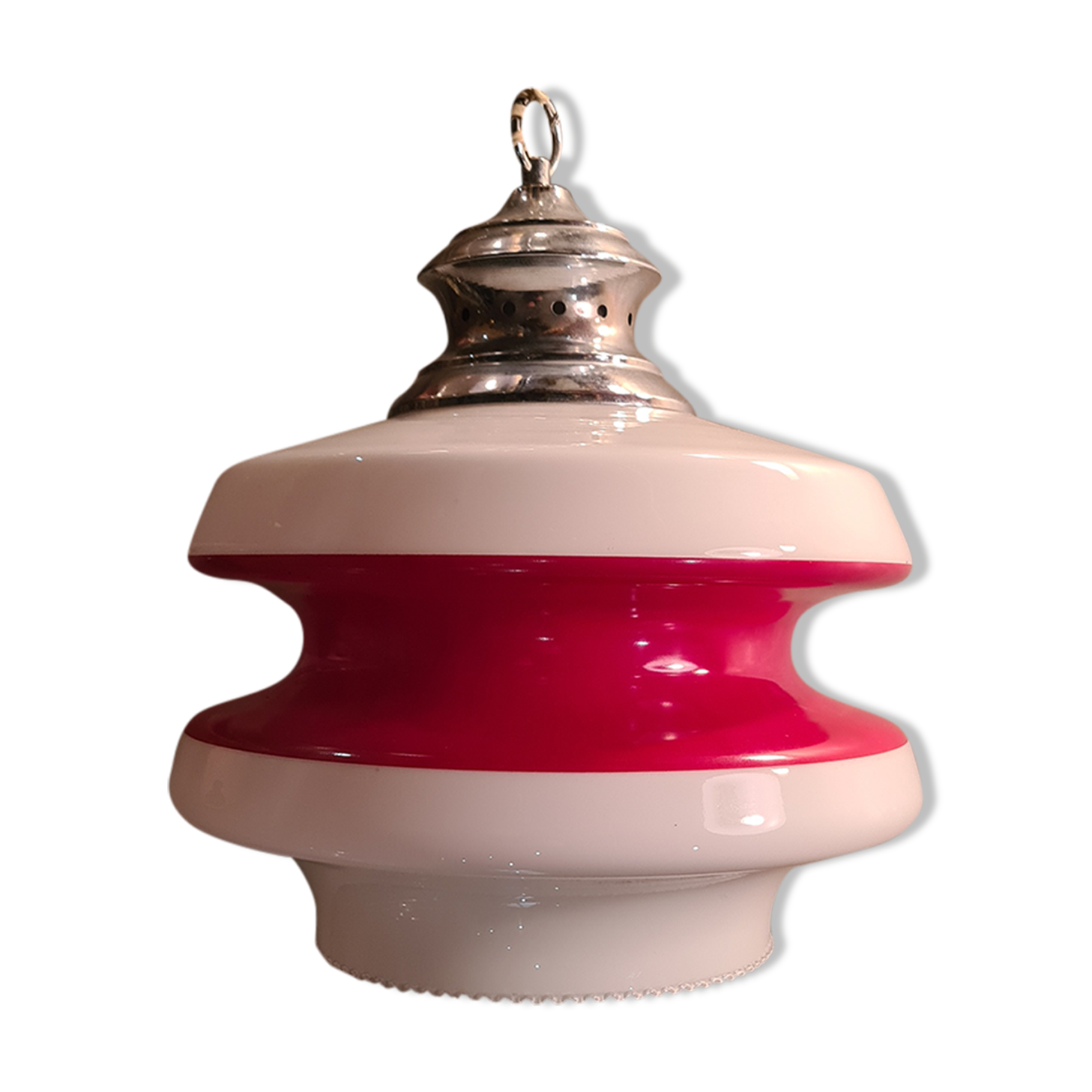 Pendant lamp 1960 to 70 in opaline 2 colors, 30x40