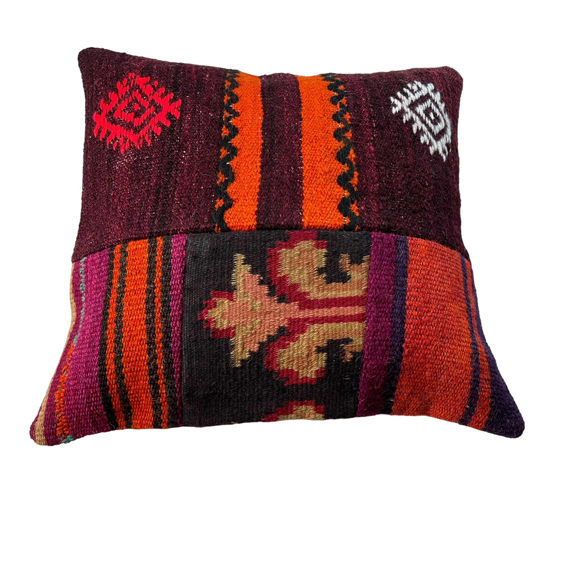 Vintage turkish kilim cushion cover, 40 x 40 cm