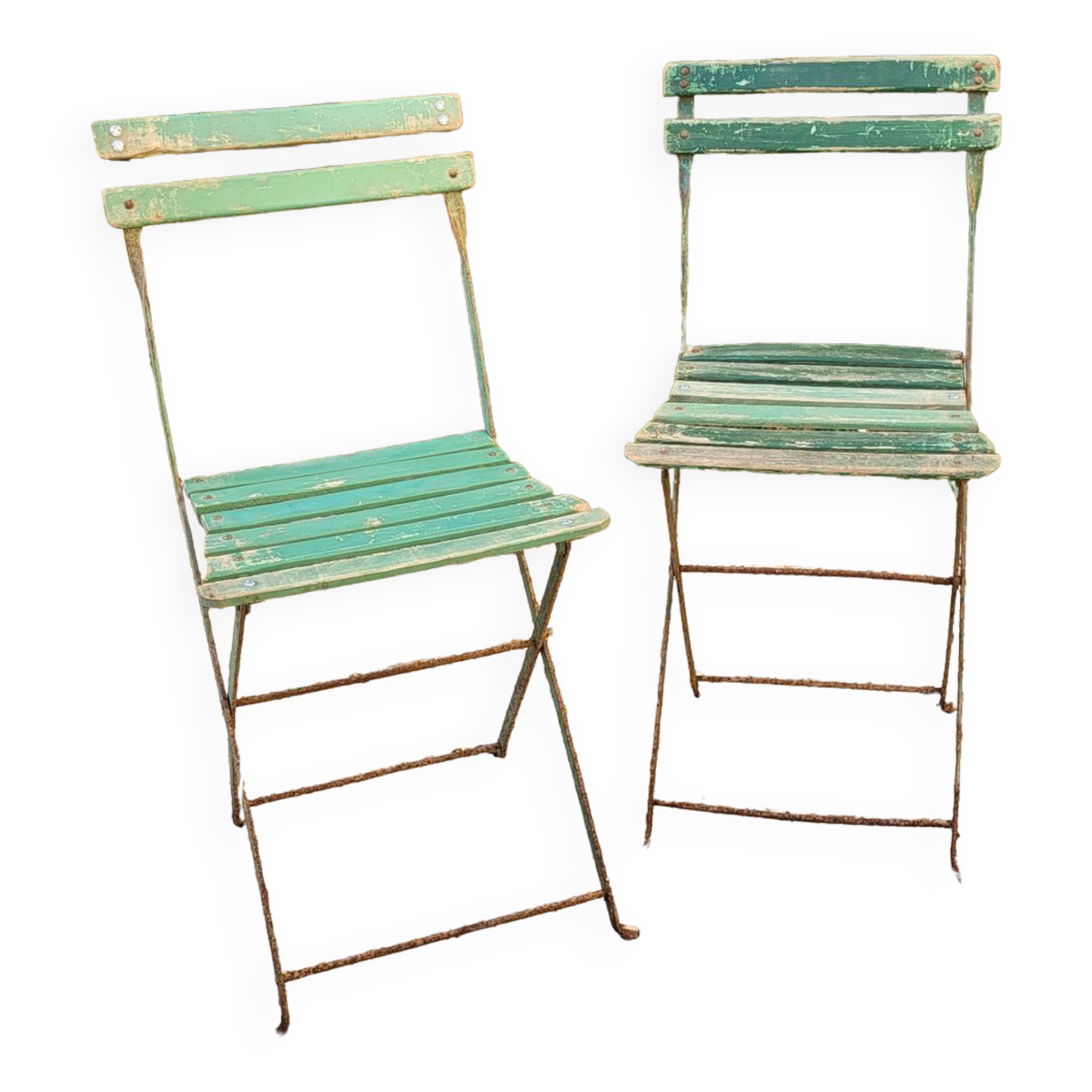 Pair of garden folding chairs