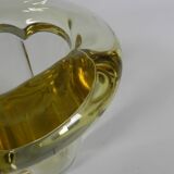 Art Deco thick glass vase with folded edge, 1950s