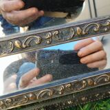Miroir en cuivre repoussé ancien époque Napoléon III